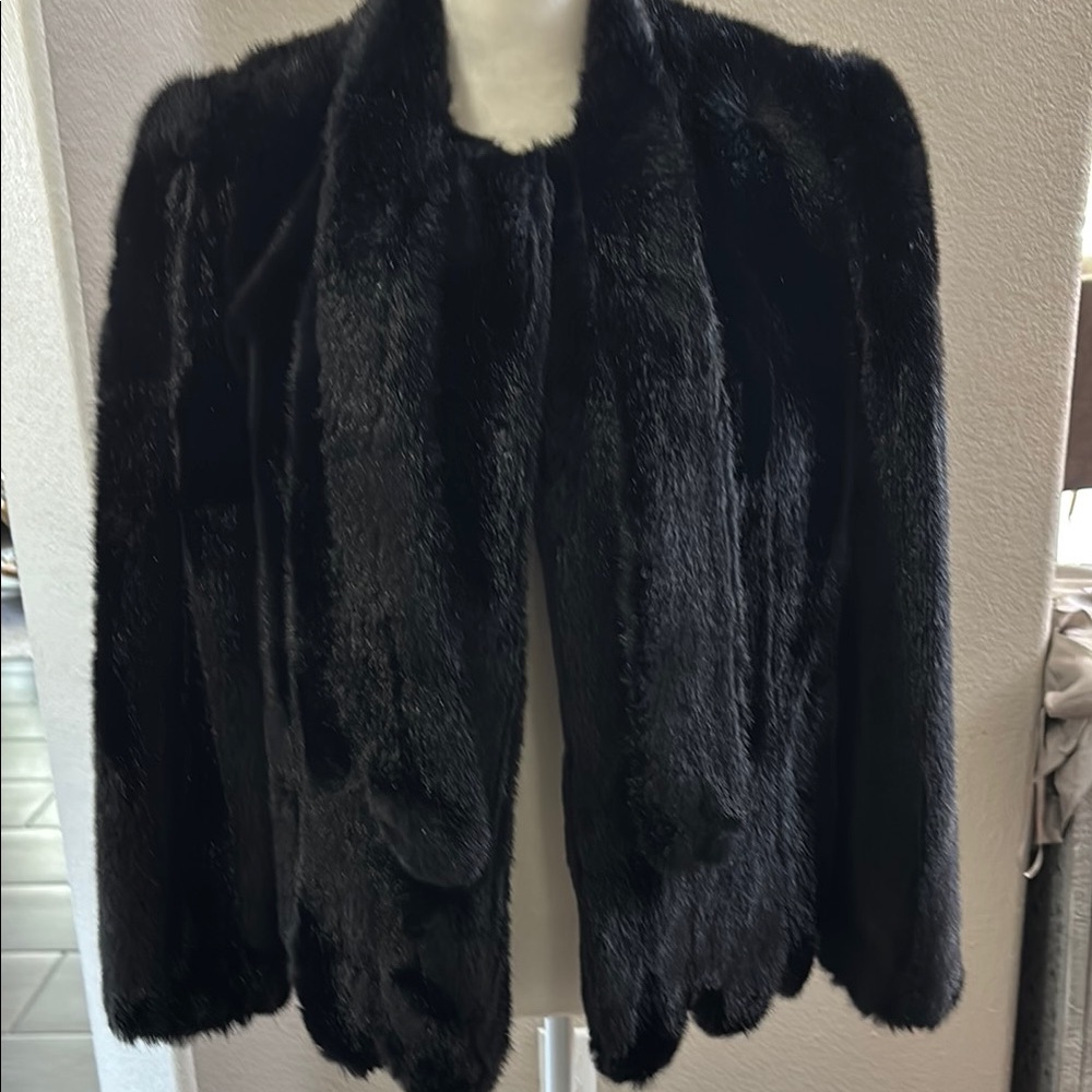 Elegant Black Faux Fur Jacket